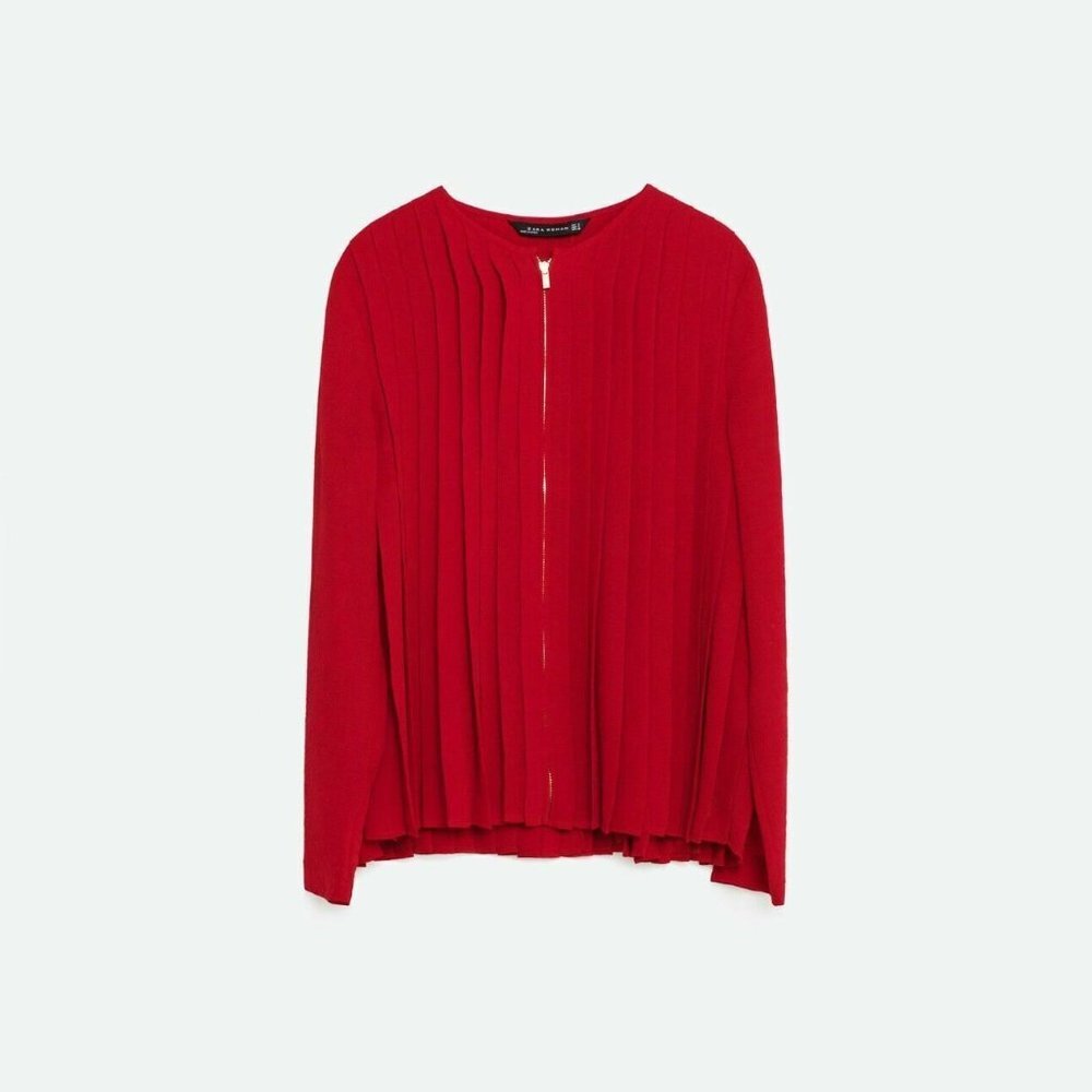 Zara Women FINE PLEATED BLOUSE - Picture 4 of 8
